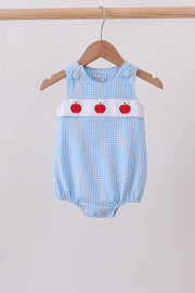 Blue Apple Smocked Bubble