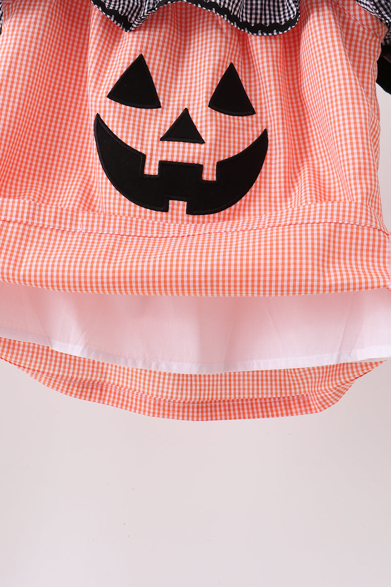 Orange Jack-o-lantern Bloomer Set