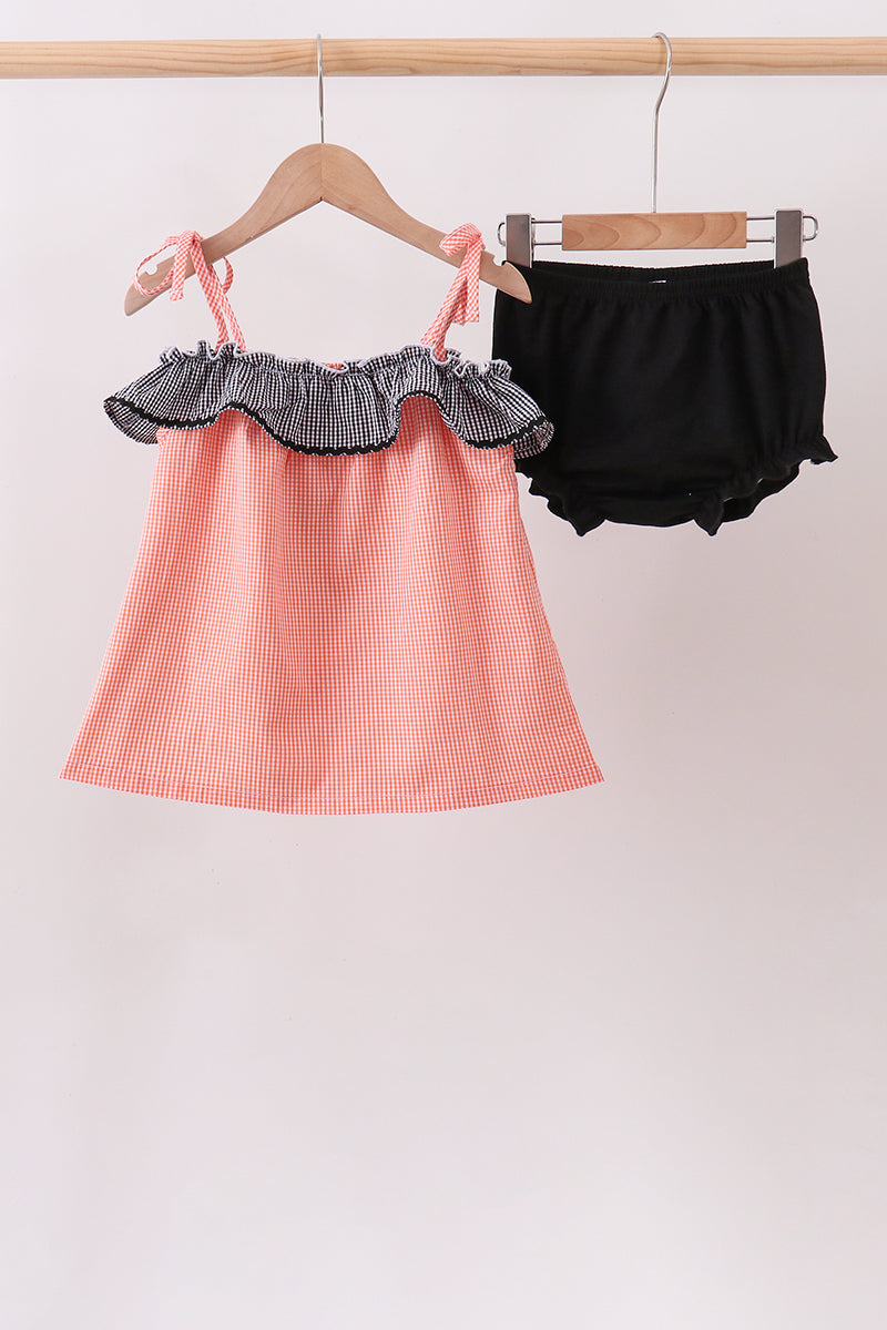 Orange Jack-o-lantern Bloomer Set