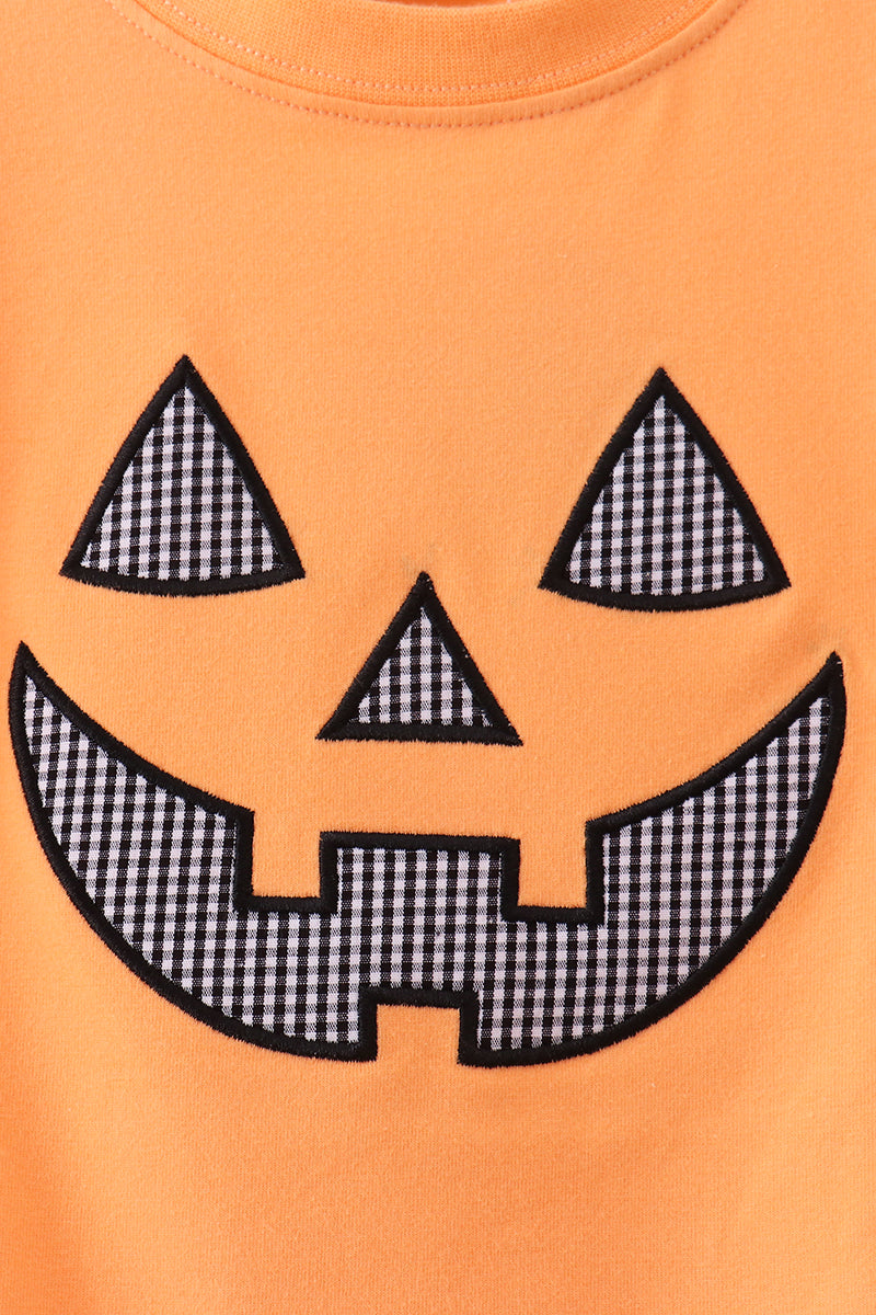 Orange Jack-o-lantern Shorts Set