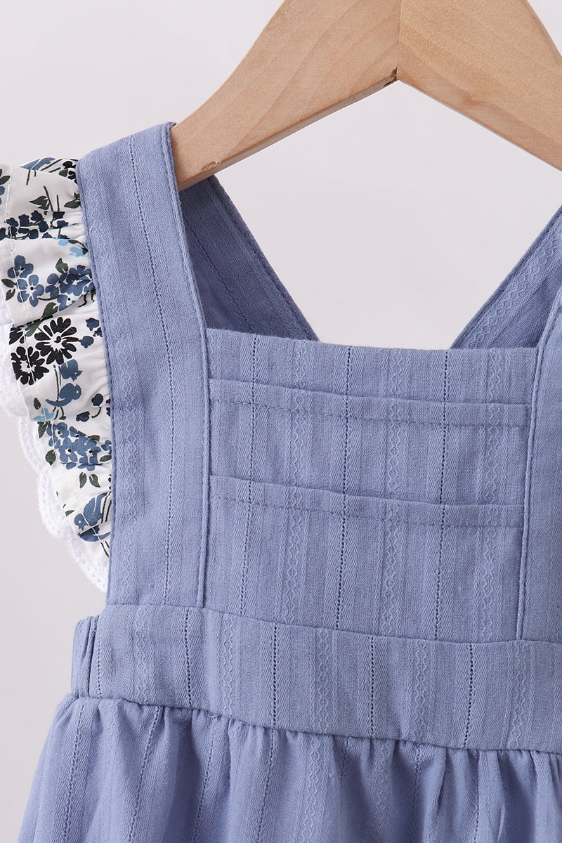 Blue Pumpkin Embroidery Lace Ruffle Bubble
