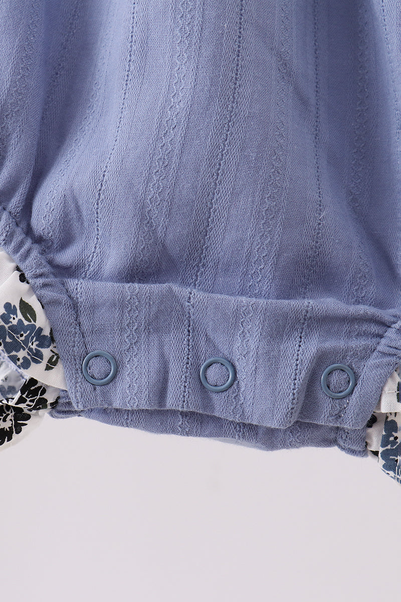 Blue Pumpkin Embroidery Lace Ruffle Bubble