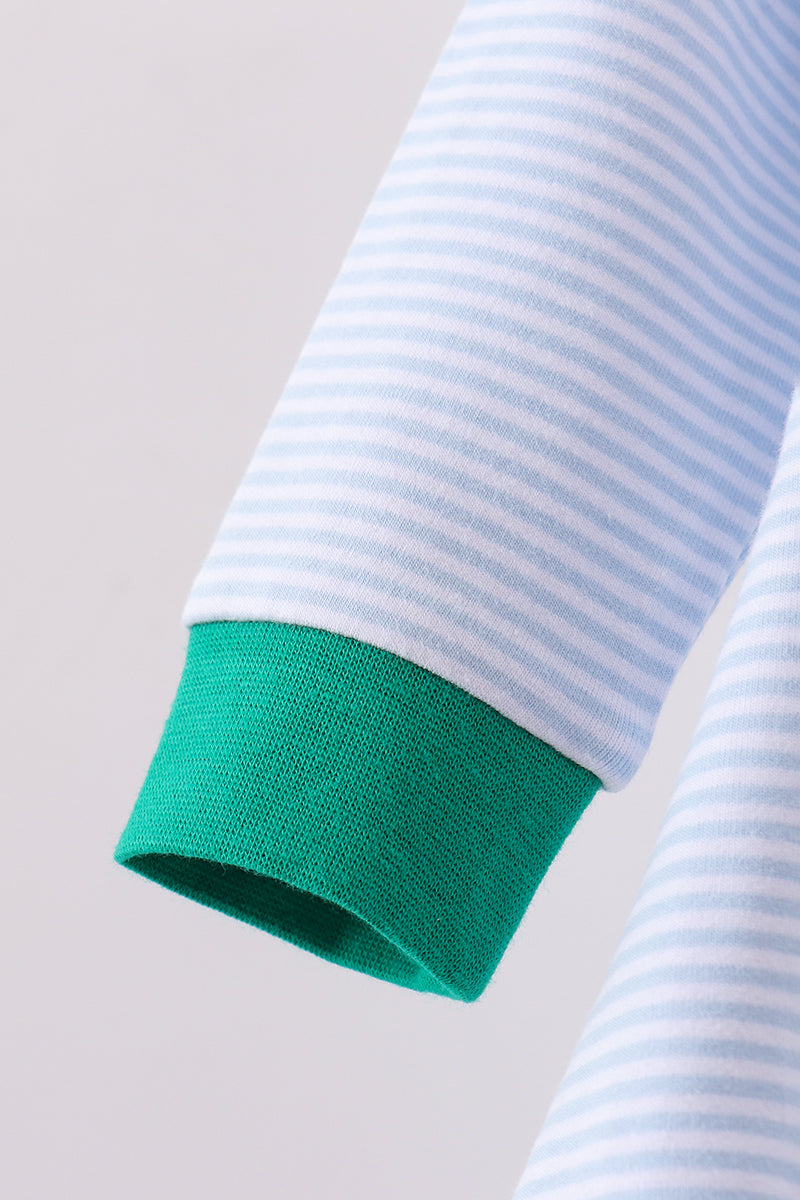 Green Duck Embroidery Stripe Bubble