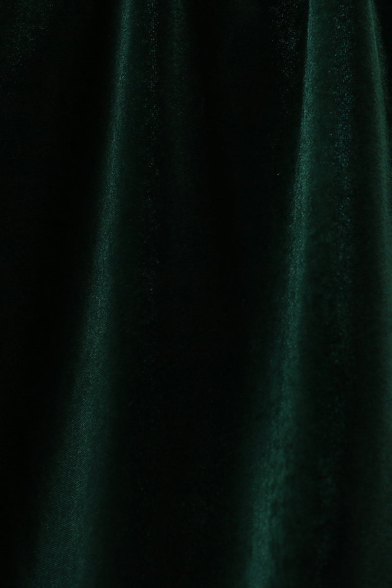 Forest Velvet Ruffle Dress