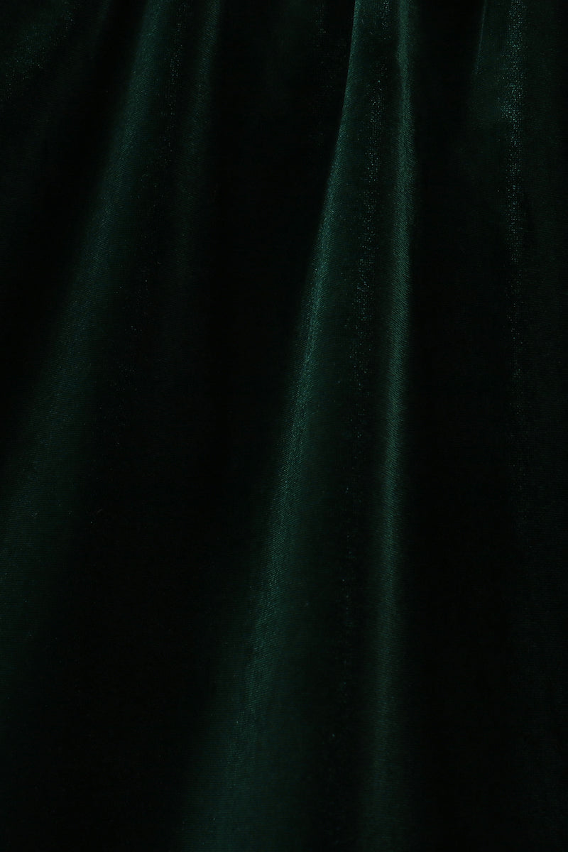 Forest Velvet Ruffle Dress