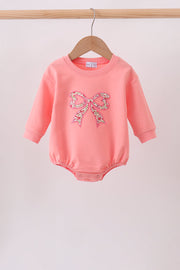 Pink Floral Bow Embroidery Bubble