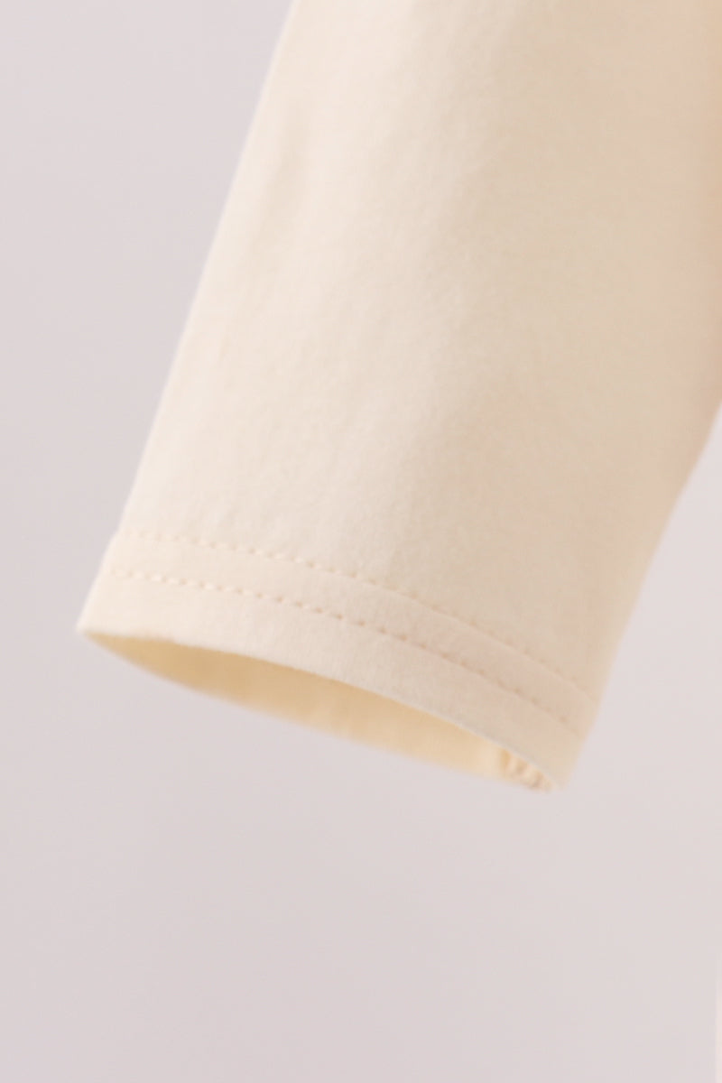 Beige Ghost Bow Embroidery Top