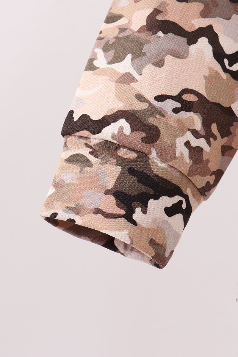 Camouflage Zipper Pullover
