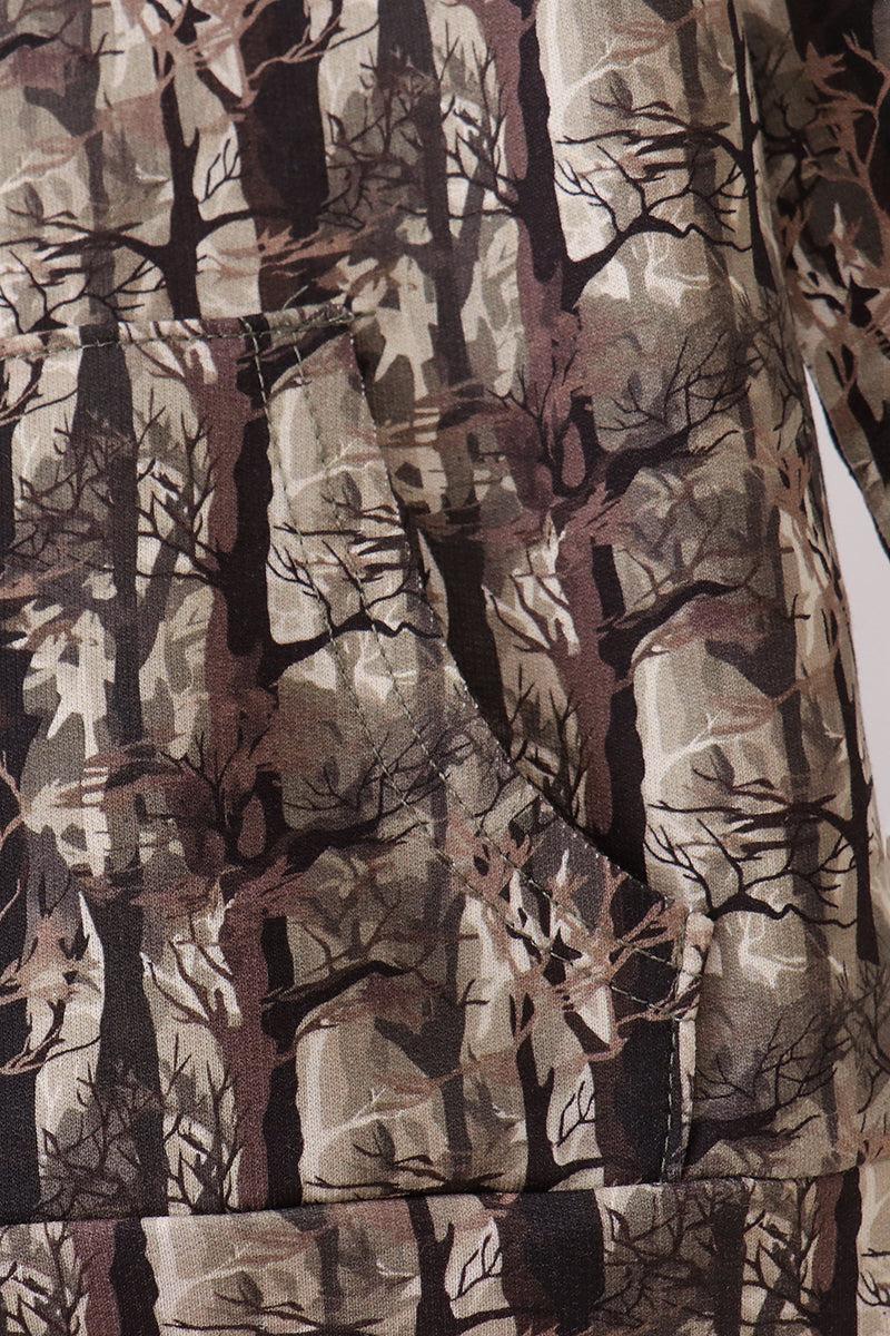 Camouflage Tree Zipper Pullover