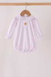 Pink Dot Turkey Embroidery Ruffle Bubble