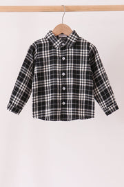 Black&white Plaid Button Down Shirt