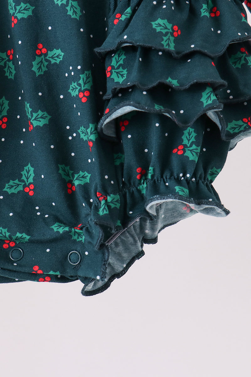 Forest Holly Lace Ruffle Bubble