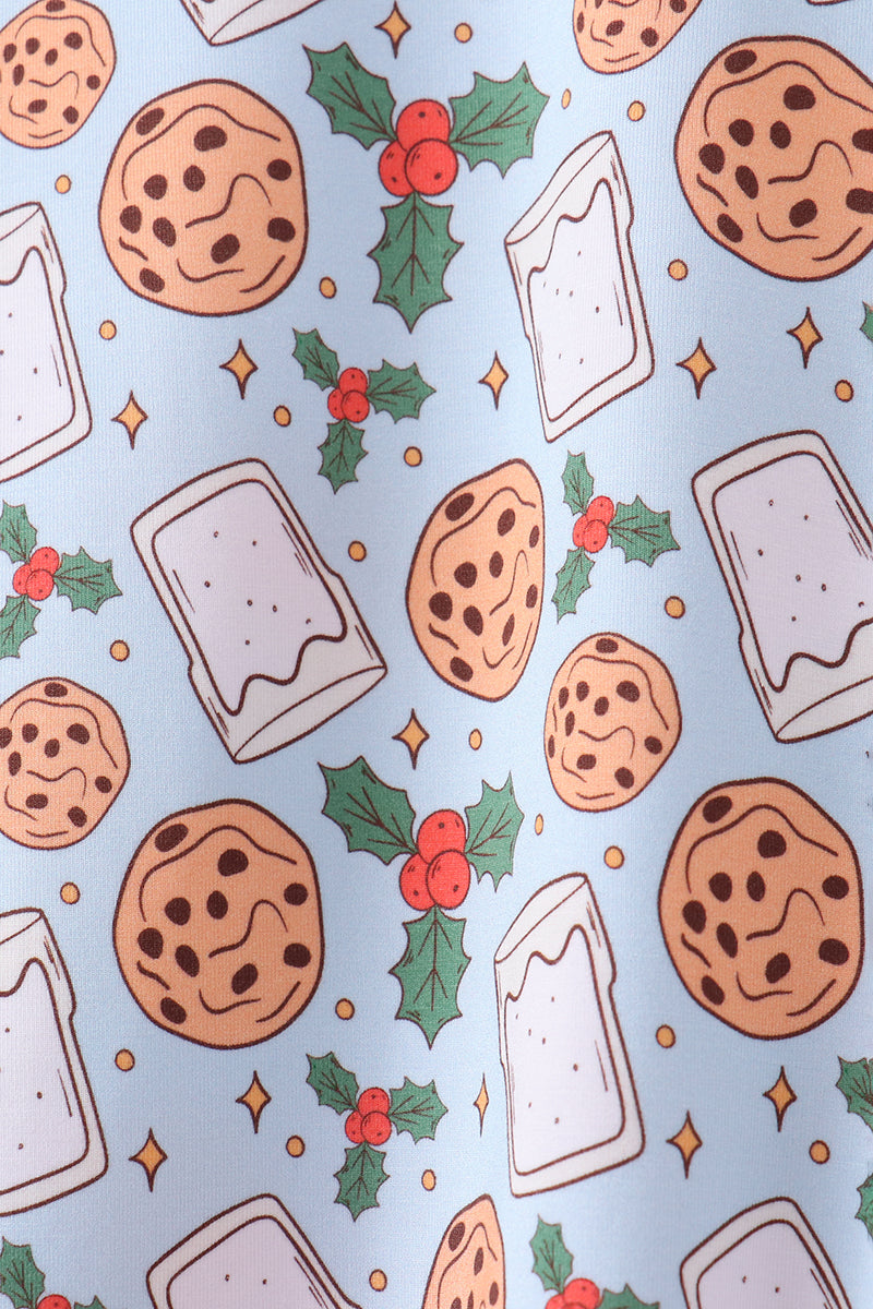 Blue Milk Cookie Holly Bamboo Pajama Set