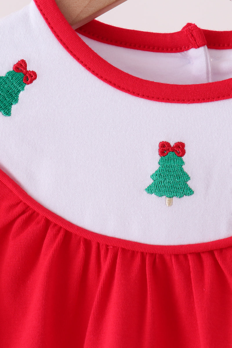 Red Christmas Tree Embroidery Bubble