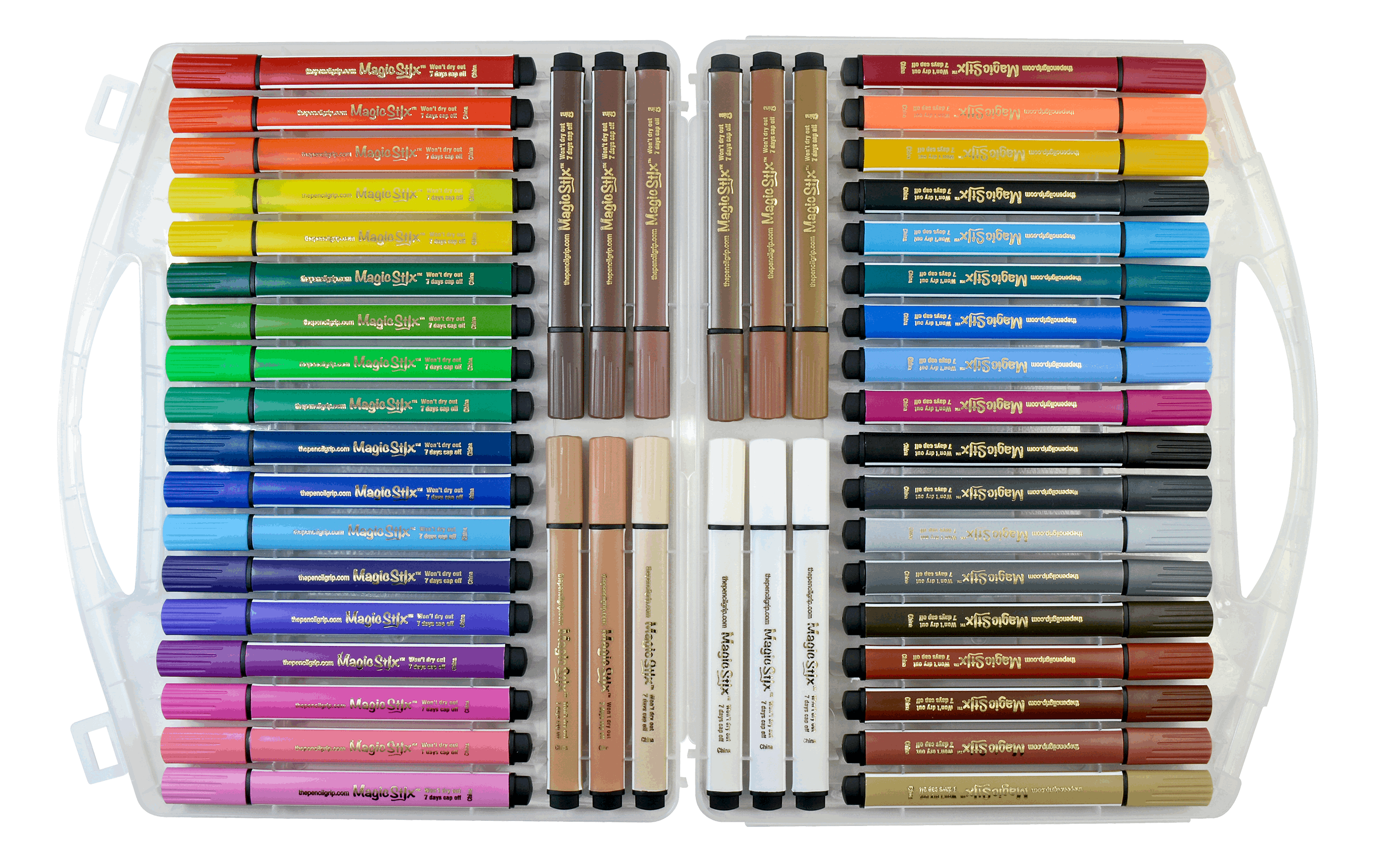 Triangular Magic Stix Markers, 48 Pack, Includes Global Skin Tones, Last 7 Days No Cap!