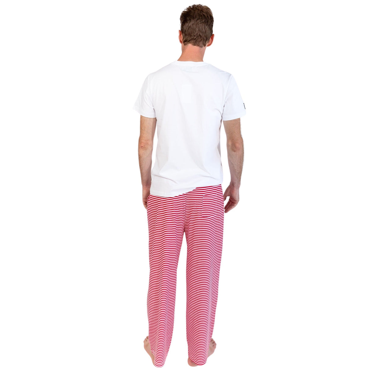 Men's Red Stripe Jersey Pj Pants