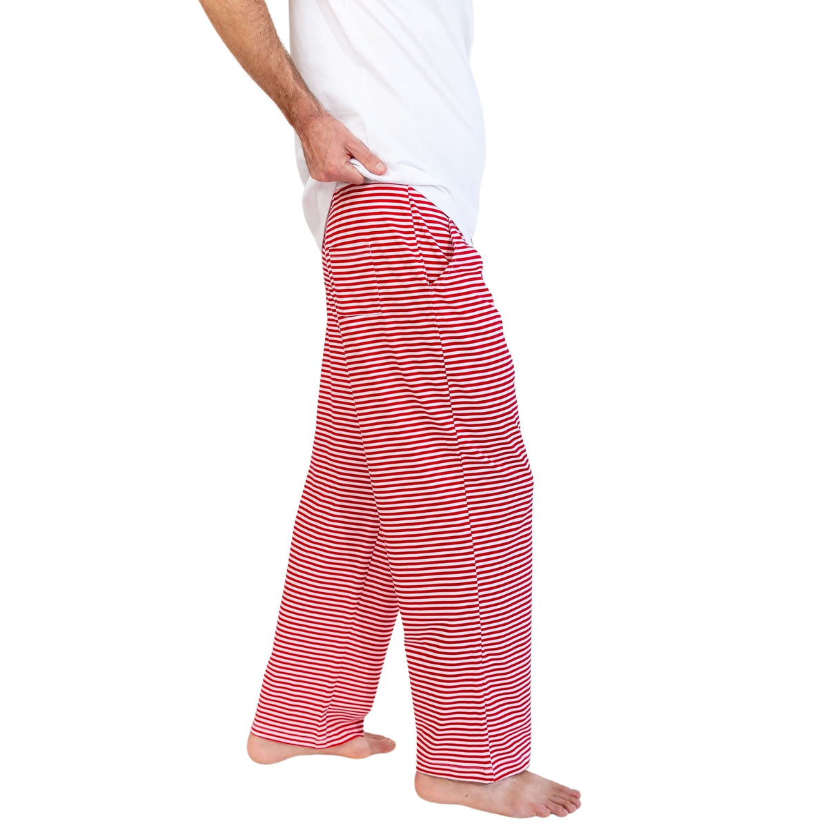 Men's Red Stripe Jersey Pj Pants