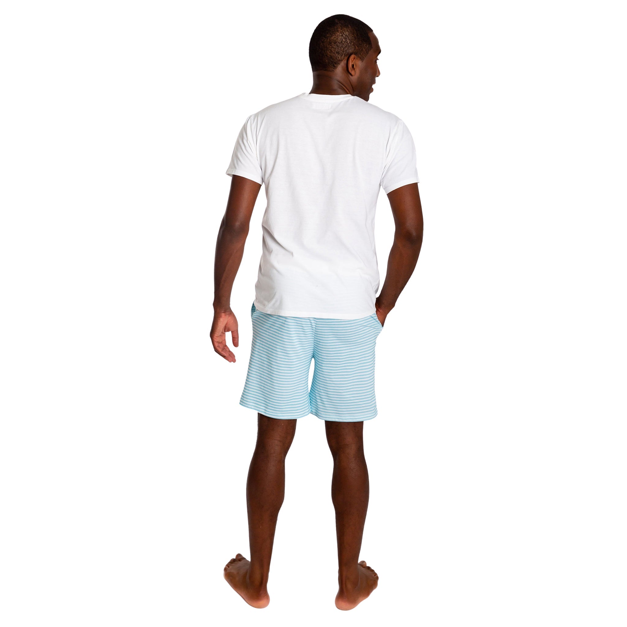 Men's Sky Blue Jersey Sleep Shorts