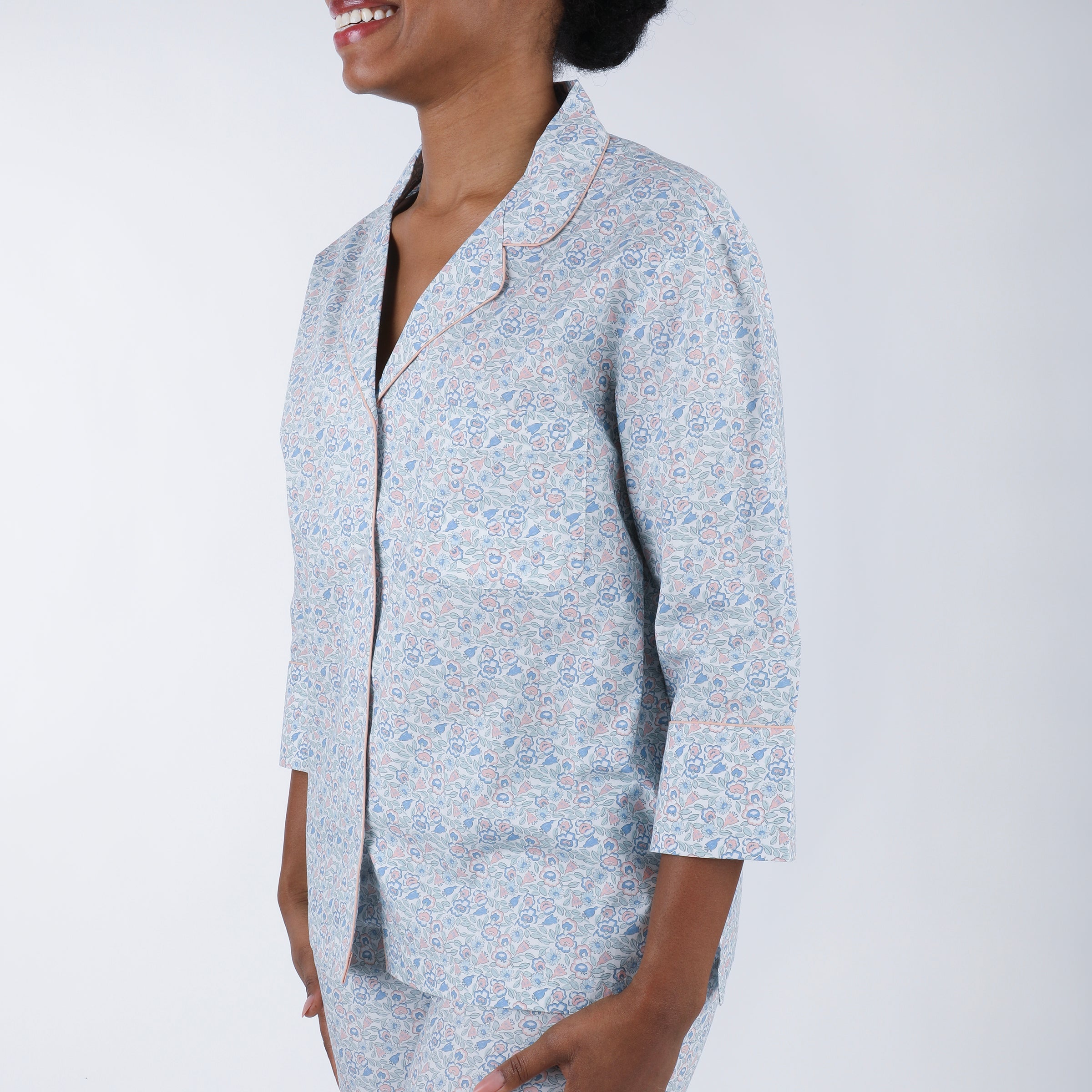 Classic Cotton Pajamas In French Floral