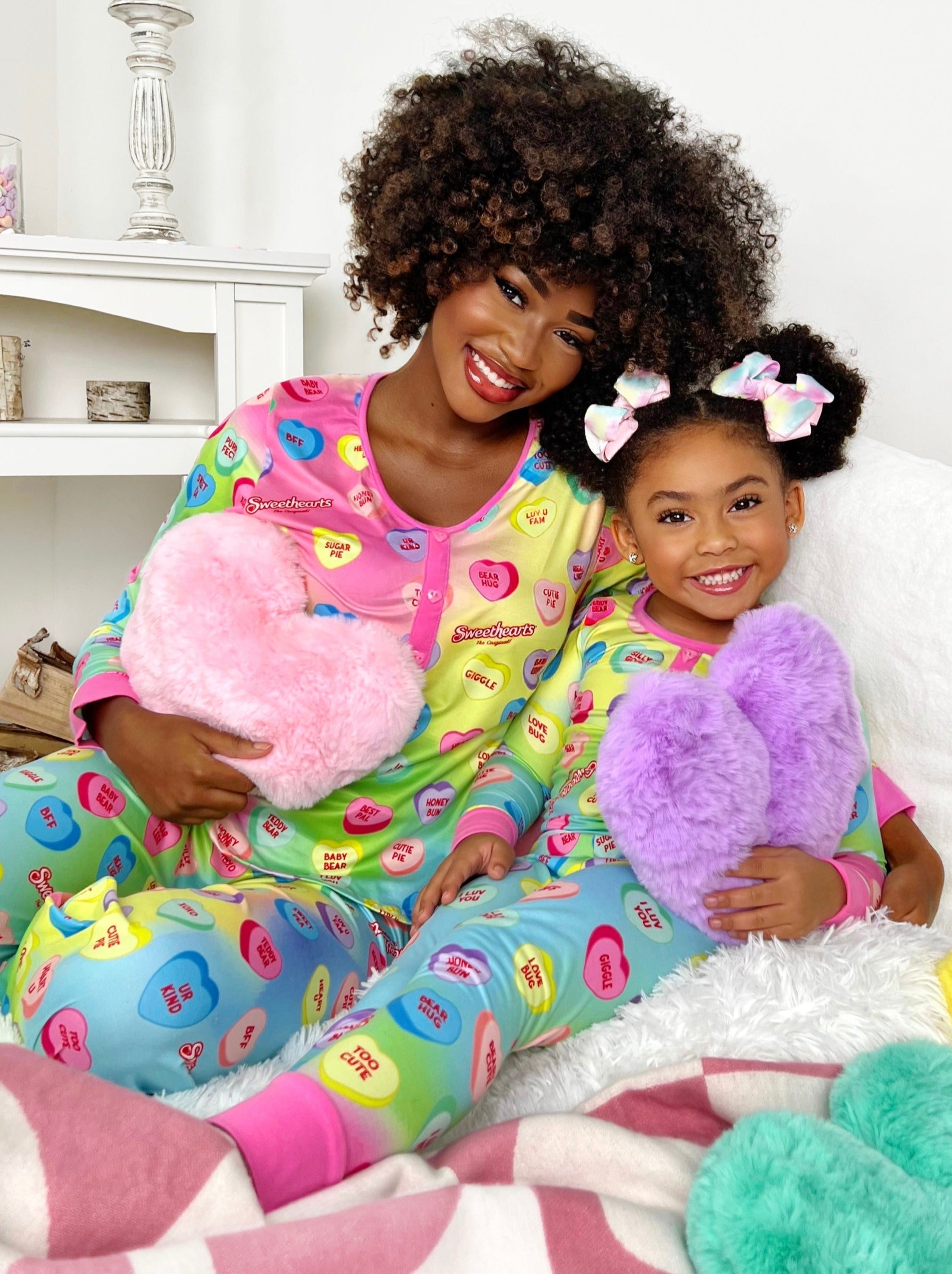 Sweethearts X Mia Belle Mommy And Me You+me Pastel Pajamas