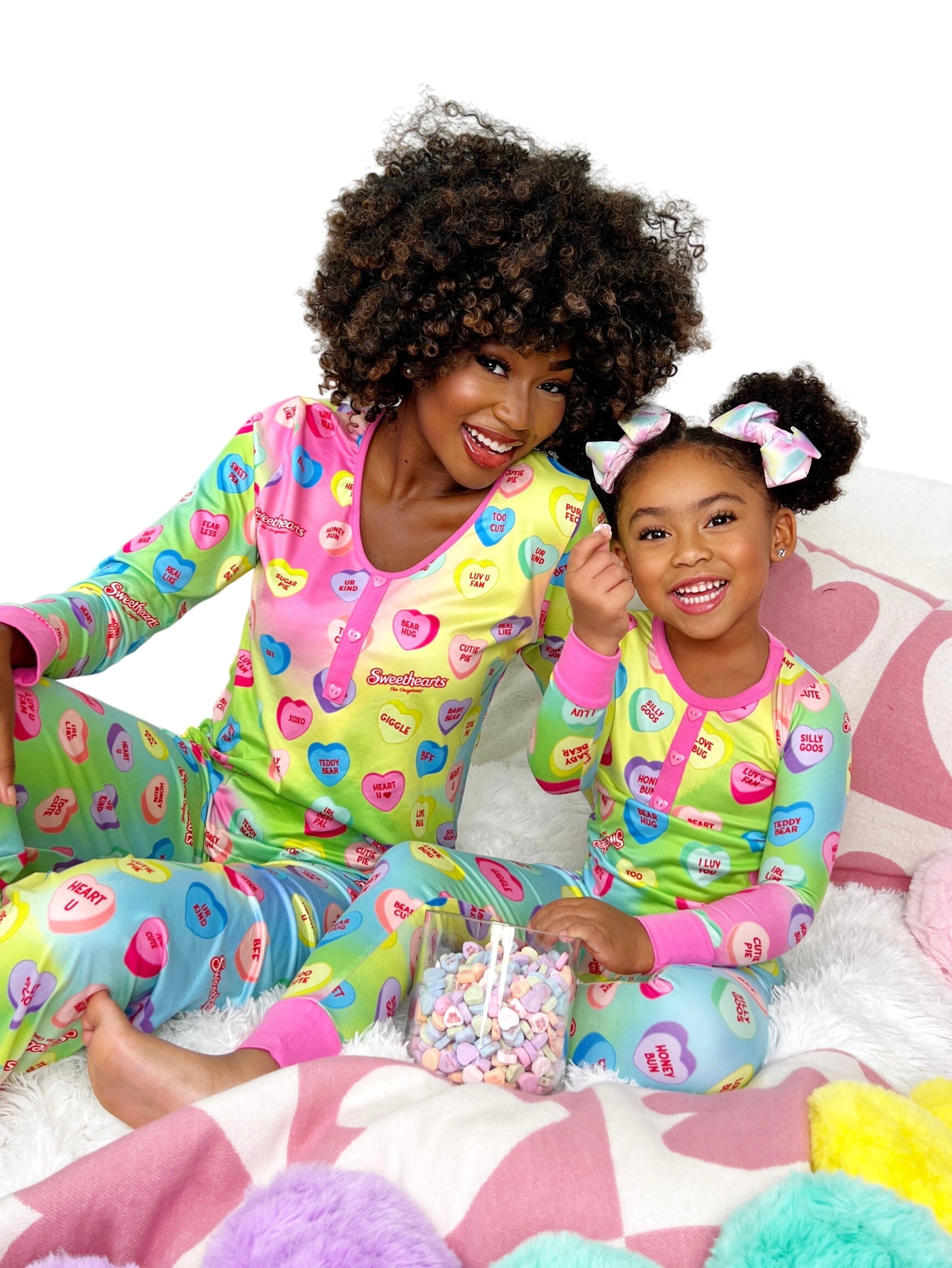 Sweethearts X Mia Belle Mommy And Me You+me Pastel Pajamas