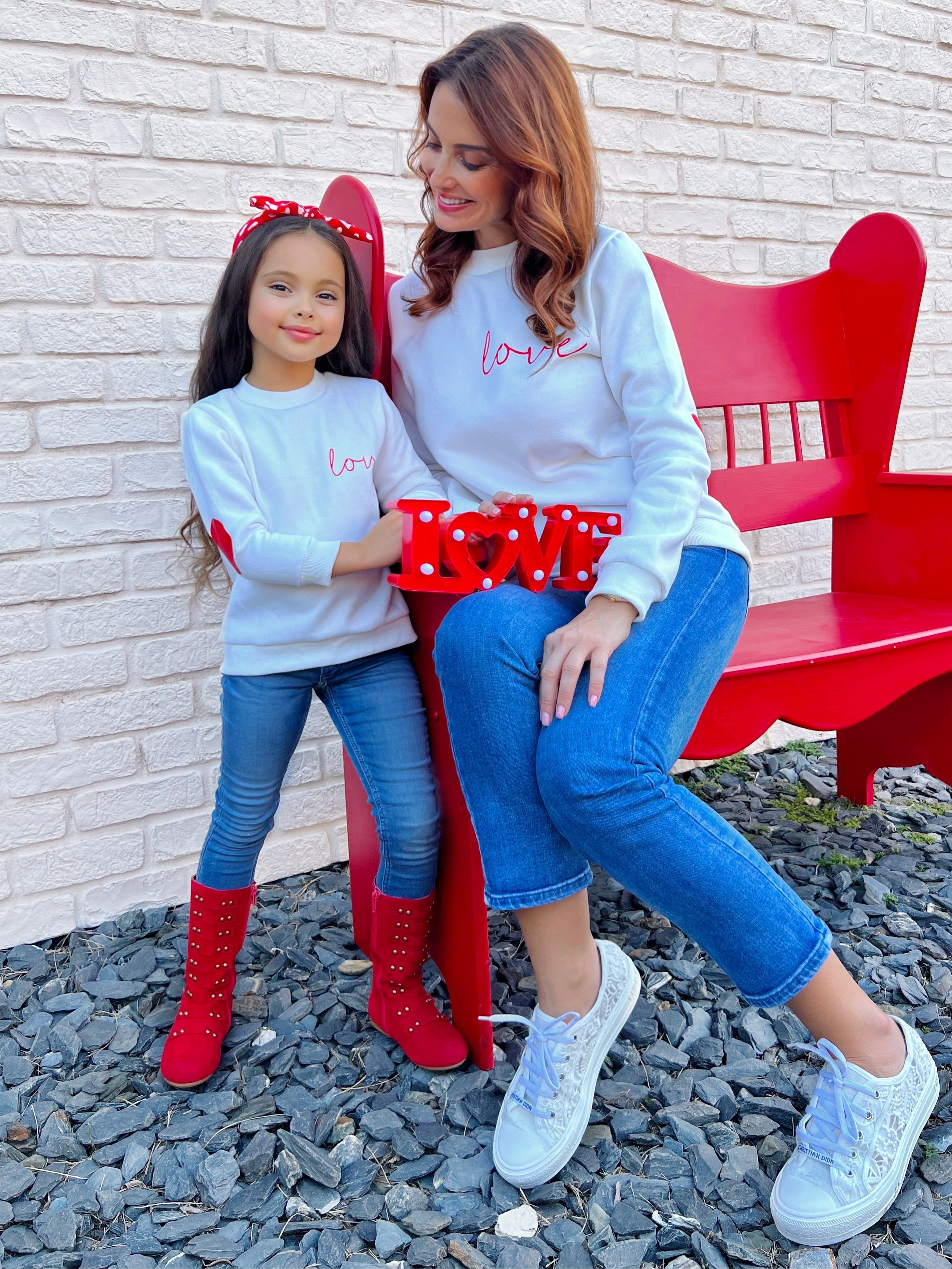 Mommy And Me Love Match Valentine's Crewneck Sweater