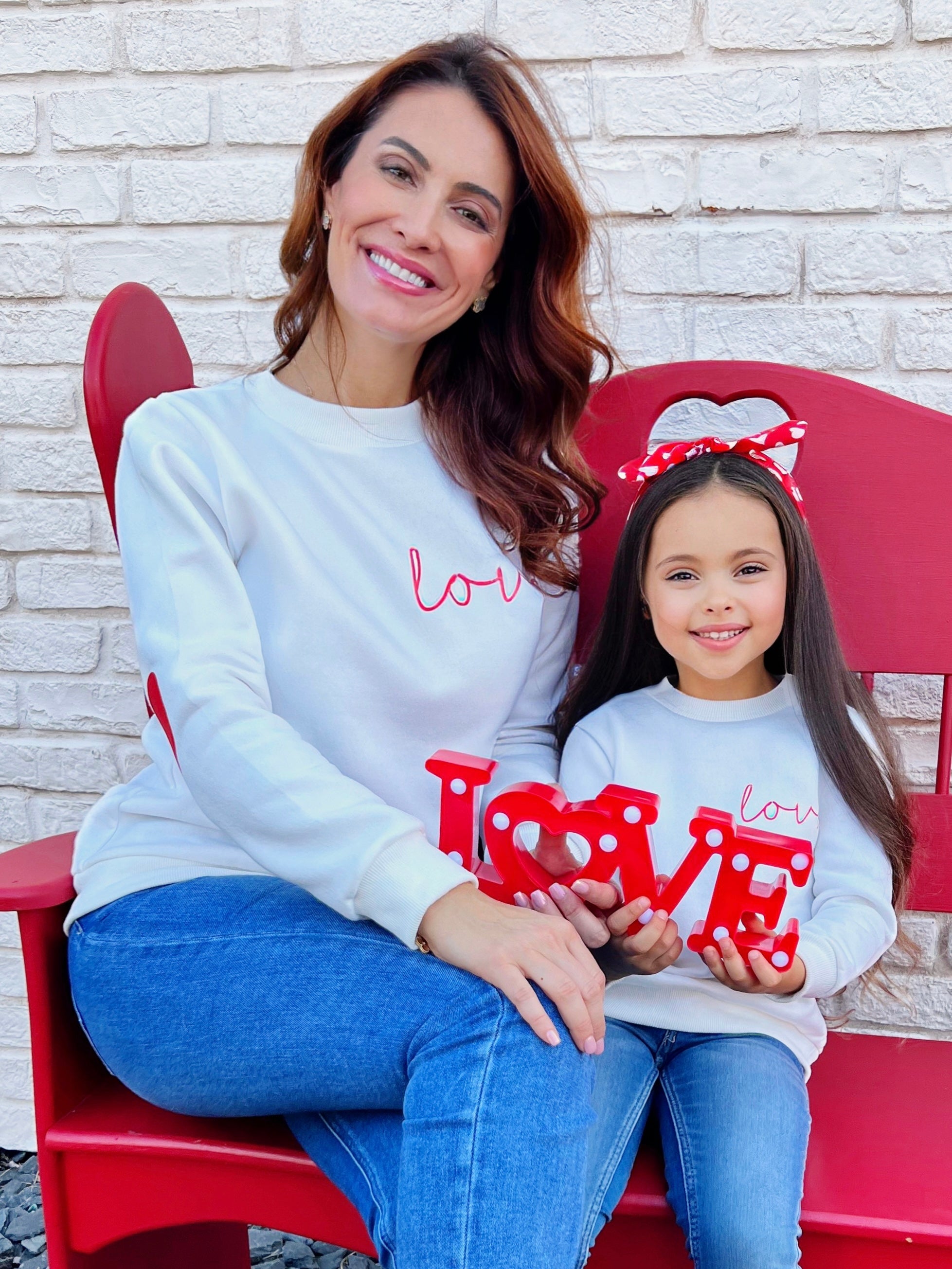 Mommy And Me Love Match Valentine's Crewneck Sweater