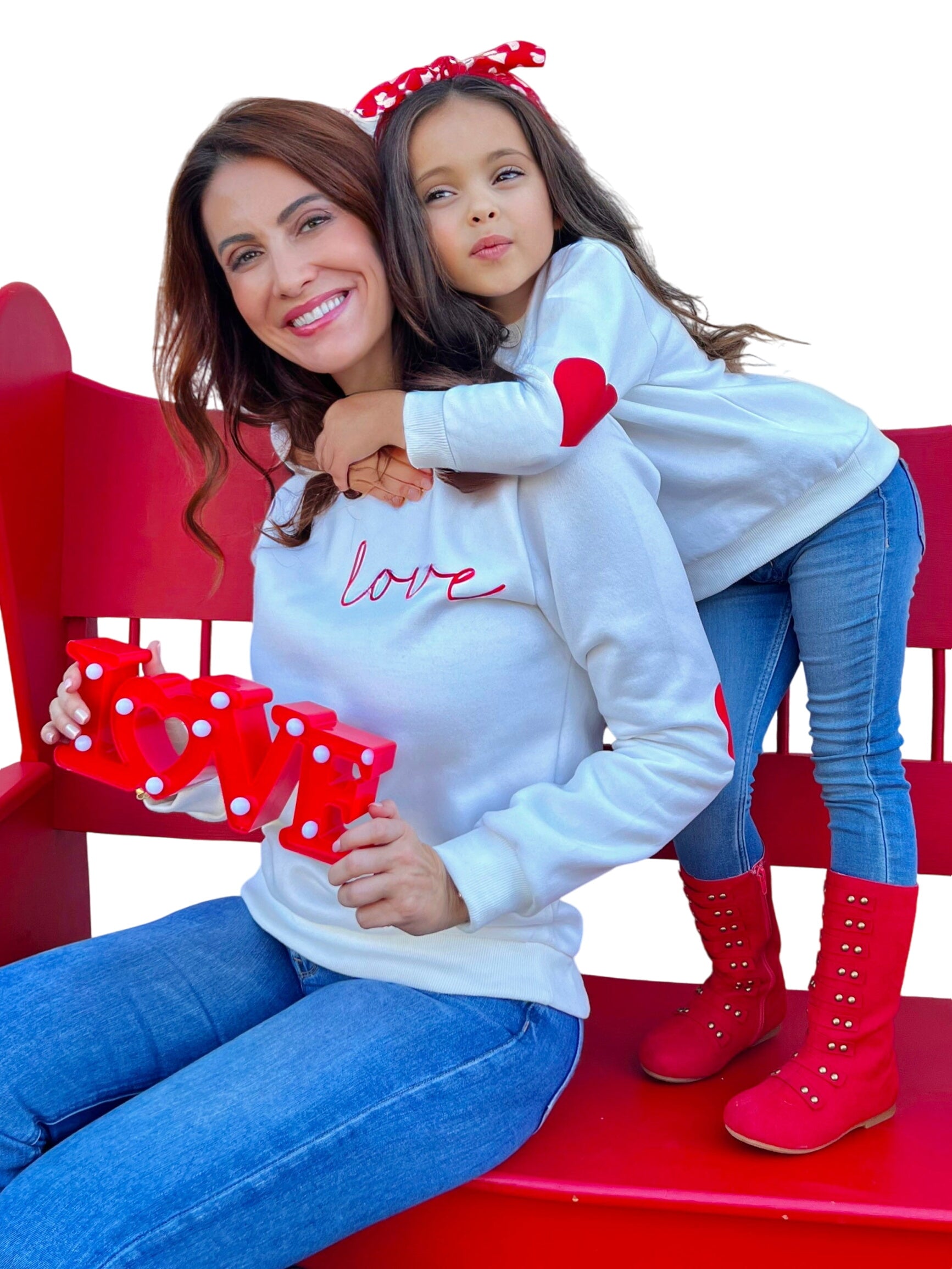 Mommy And Me Love Match Valentine's Crewneck Sweater