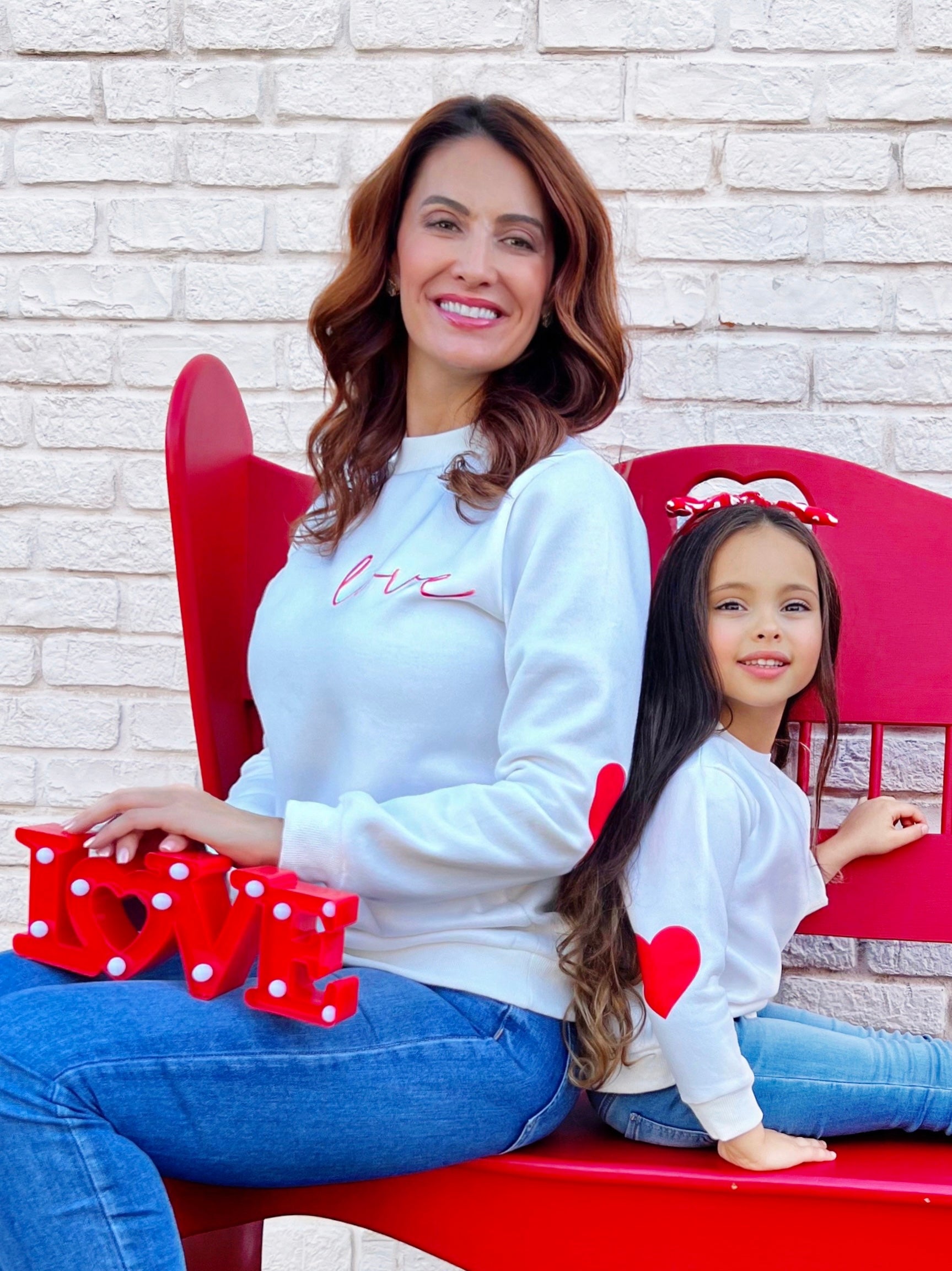 Mommy And Me Love Match Valentine's Crewneck Sweater