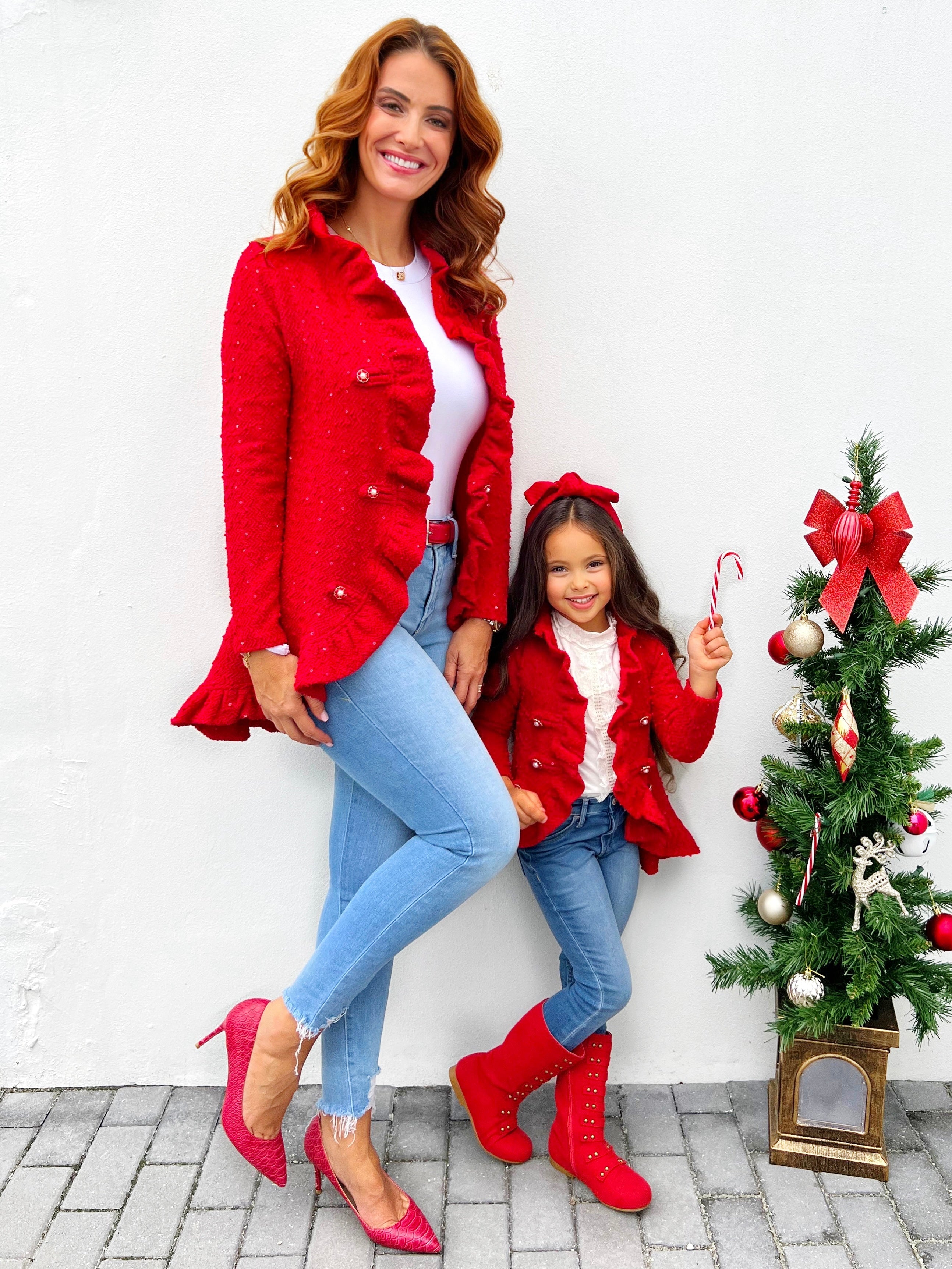 Mommy And Me Classy Duo Blazer Ruffle Cardigan