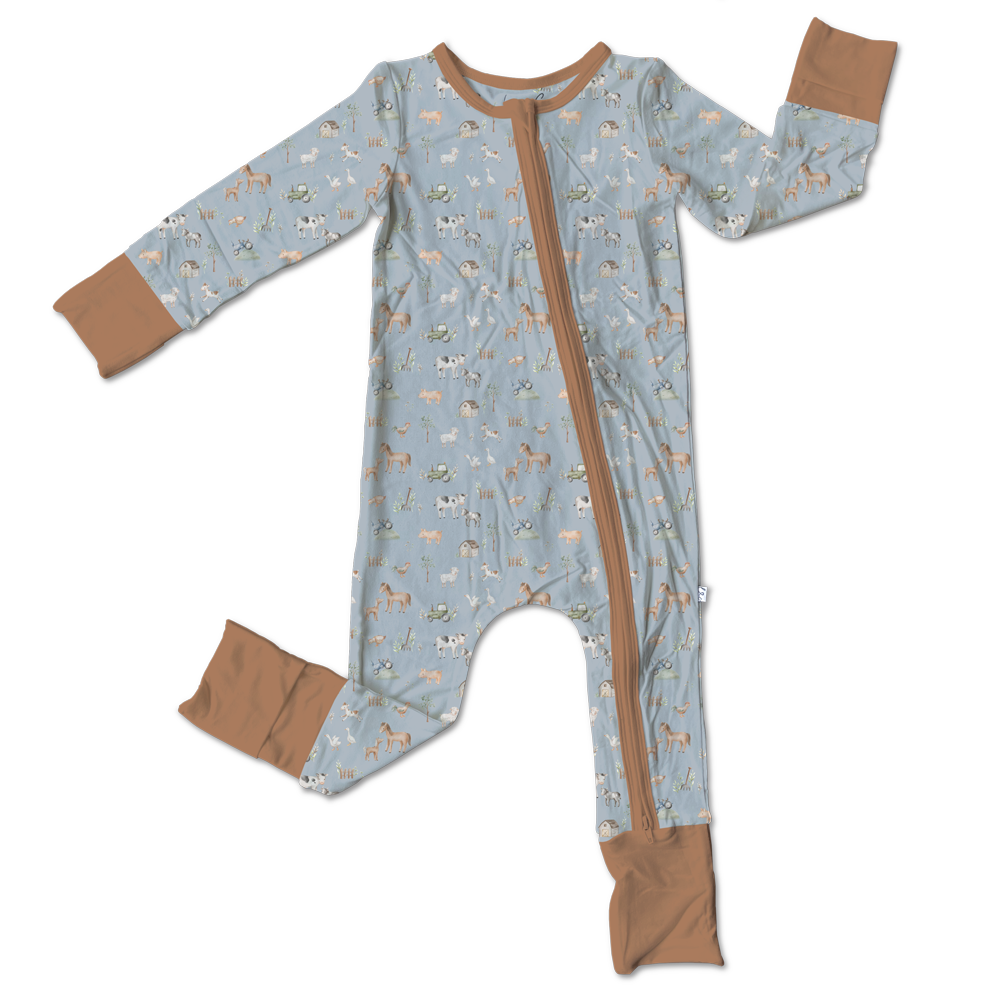 Myron Farm Animals Bamboo Convertible Footie (pre-order)