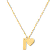 Mysha Personalized Bar And Heart Pendant