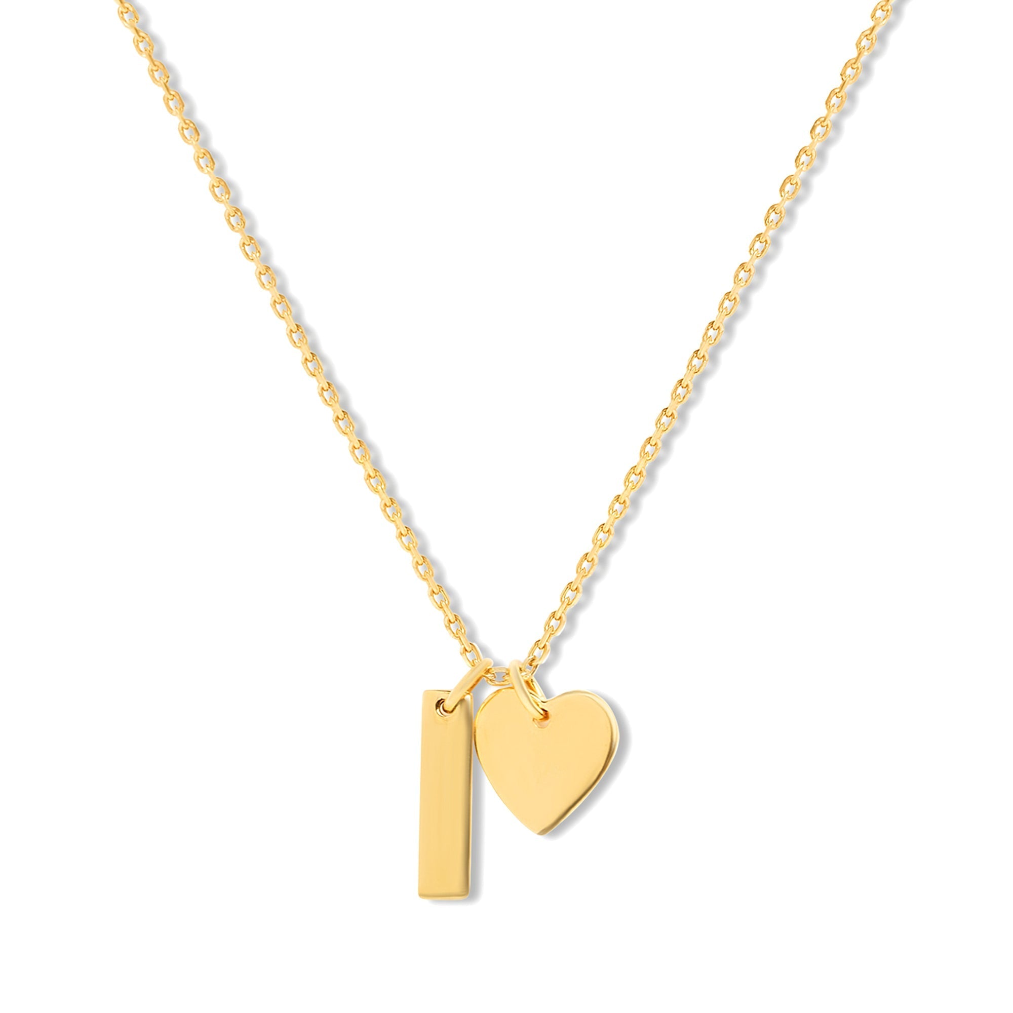 Mysha Personalized Bar And Heart Pendant