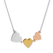 Mysha Personalized Triple Mixed Metal Serenade Heart Pendant