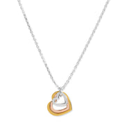 Mysha Love In Bloom Triple Heart Ring Pendant - Mixed Metal