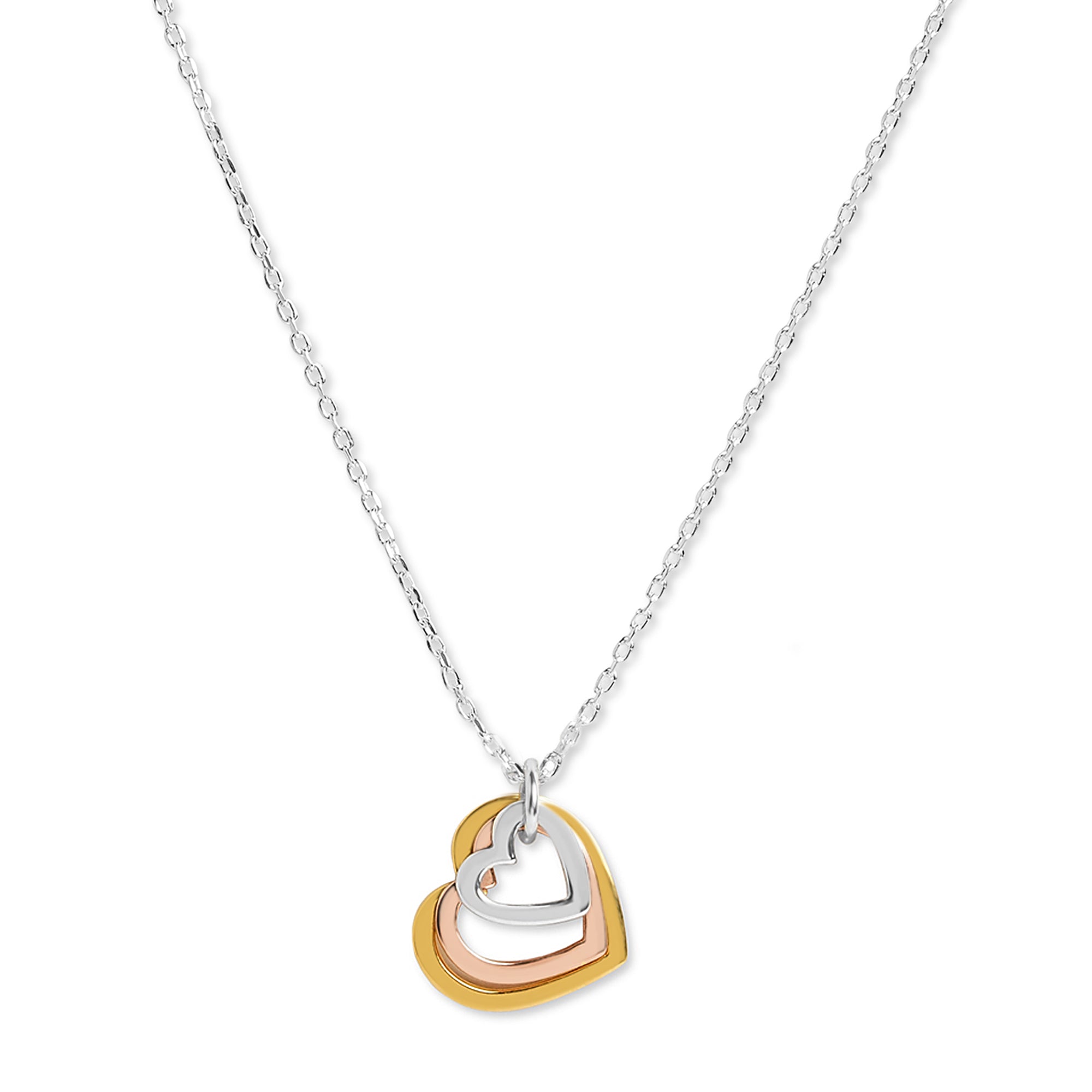 Mysha Love In Bloom Triple Heart Ring Pendant - Mixed Metal