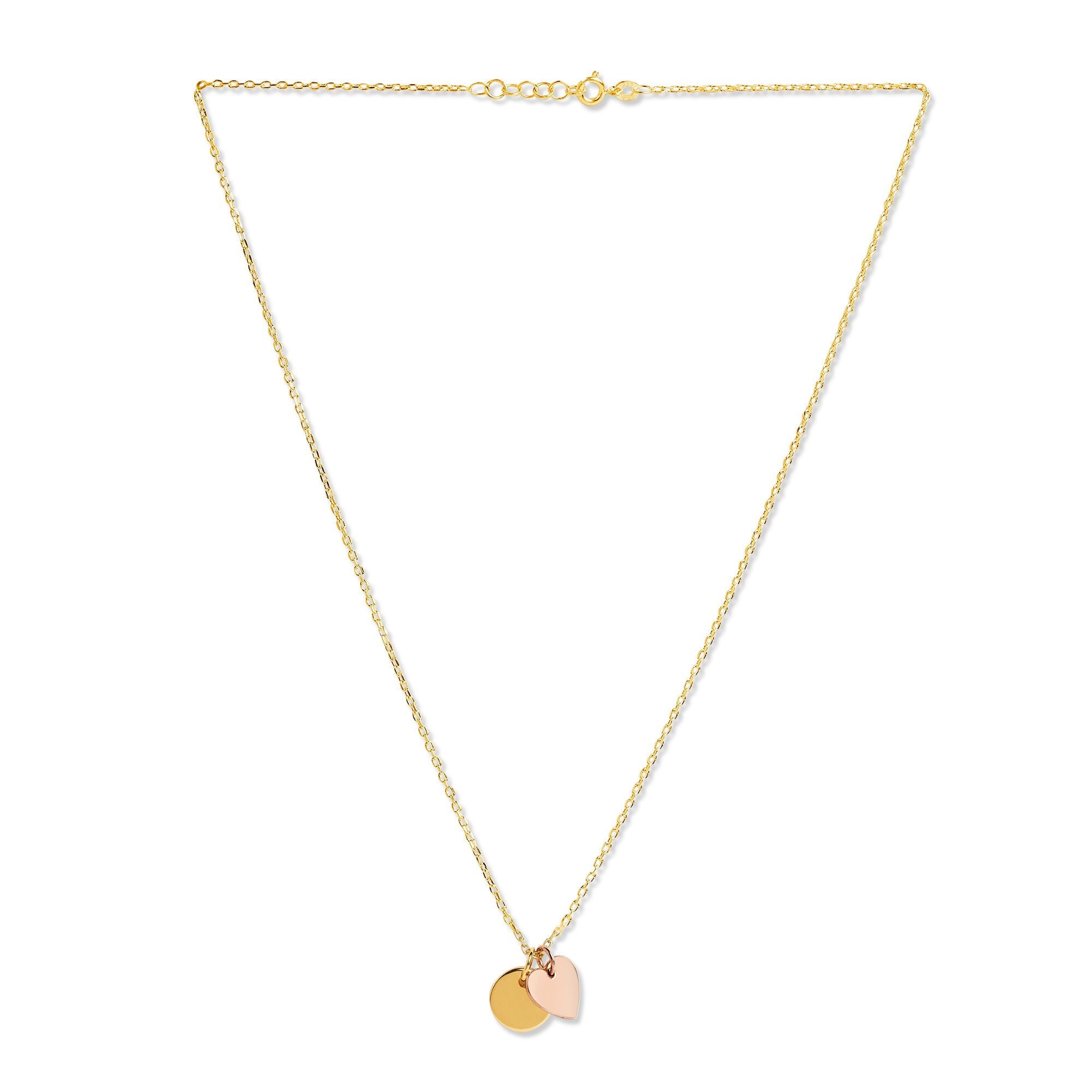 Mysha Personalized Eternal Disc Initial & Heart Pendant - Mixed Metal