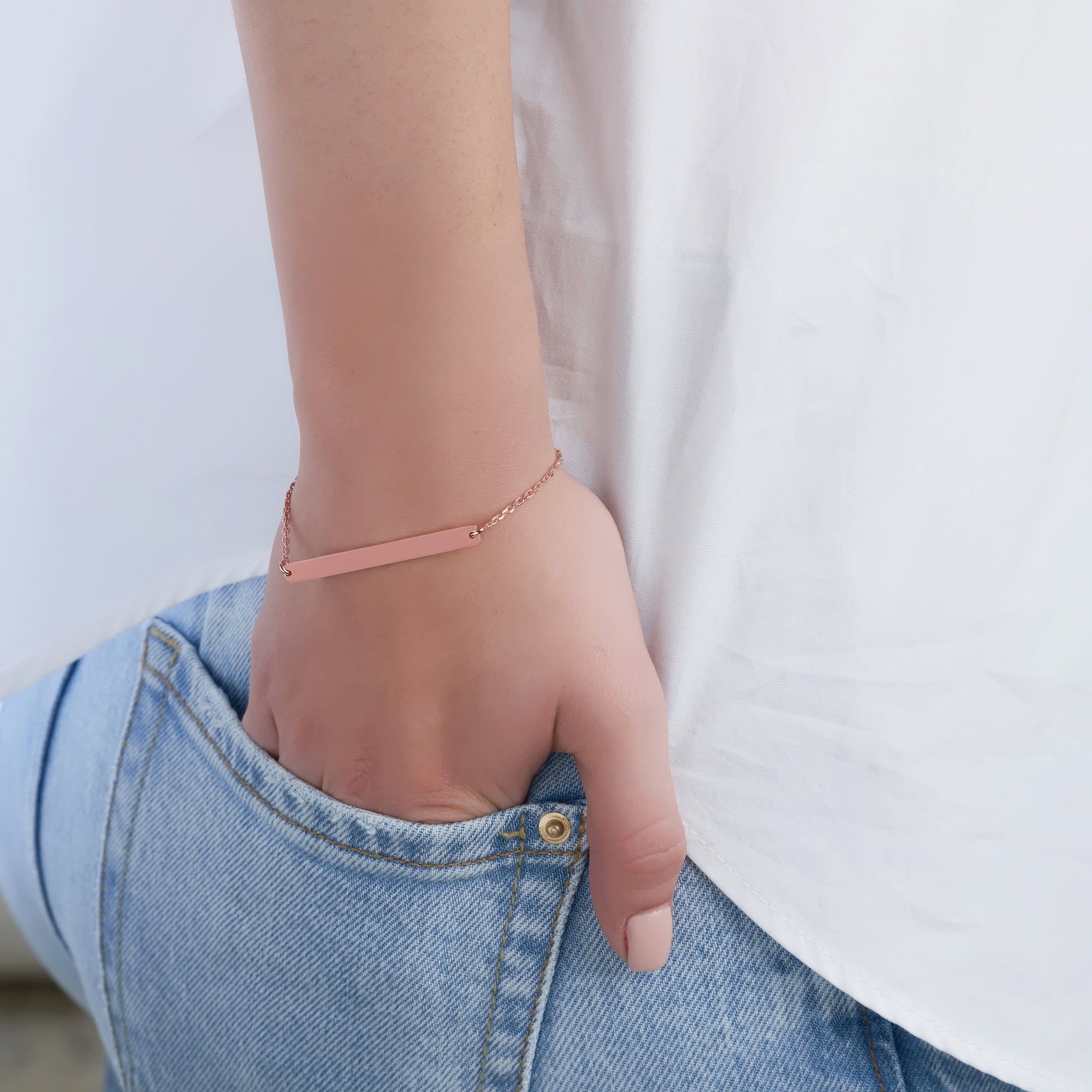 Mysha Personalized Bar Of Strength Bracelet