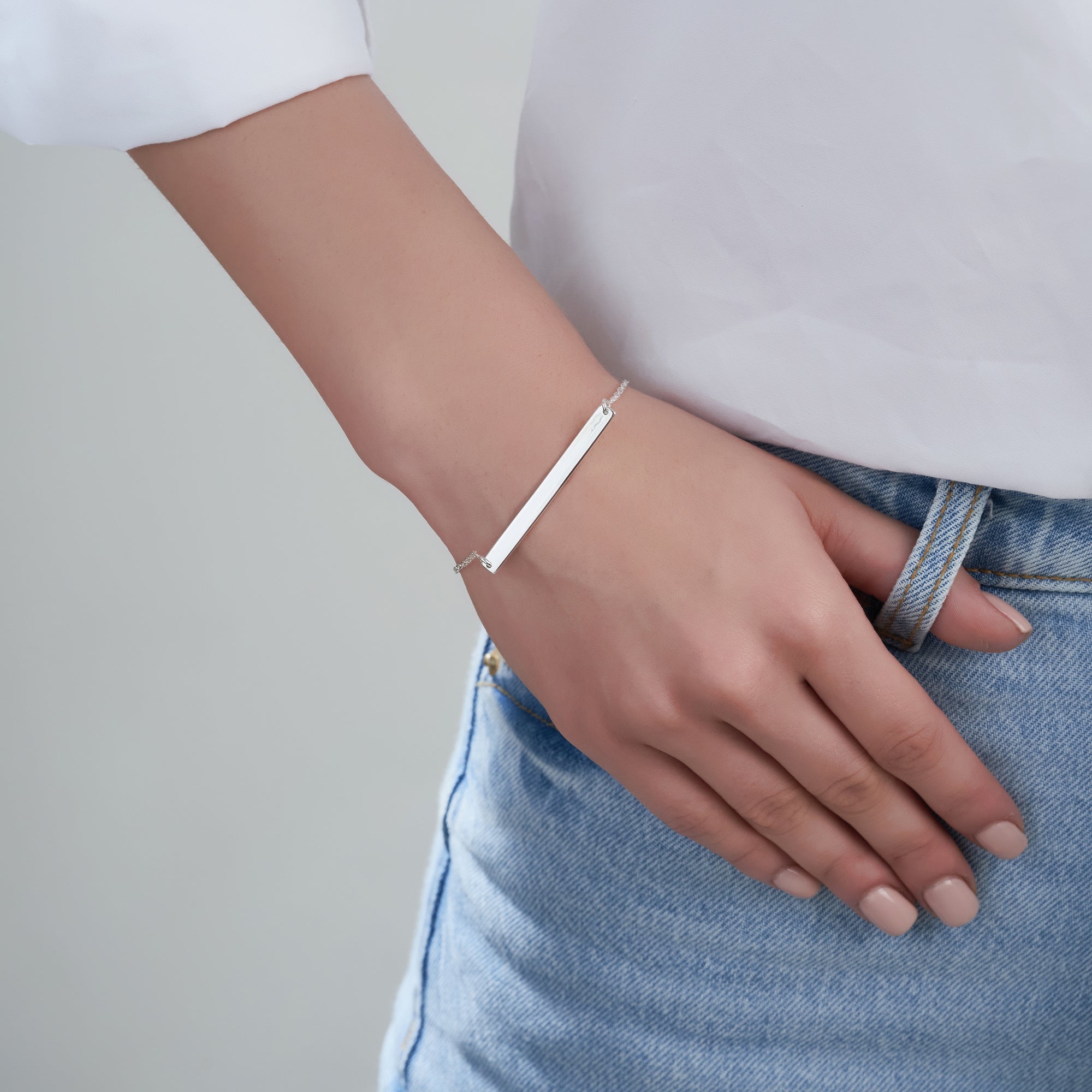 Mysha Personalized Bar Of Strength Bracelet