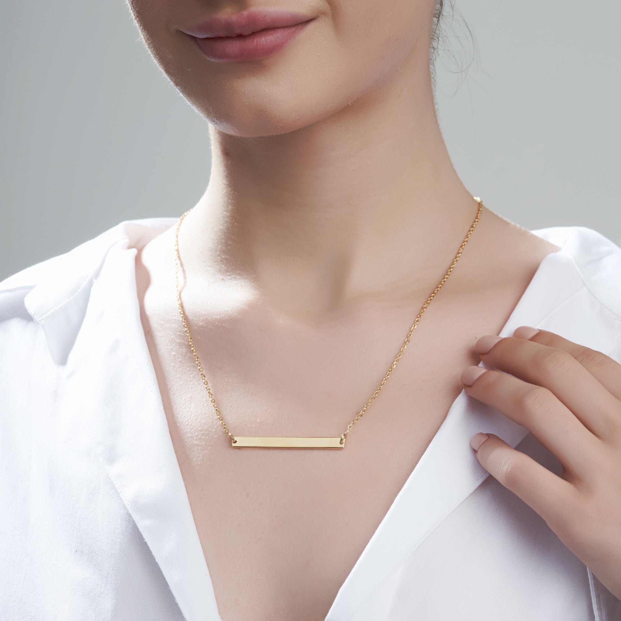 Mysha Personalized Bar Of Strength Pendant And Bracelet Set