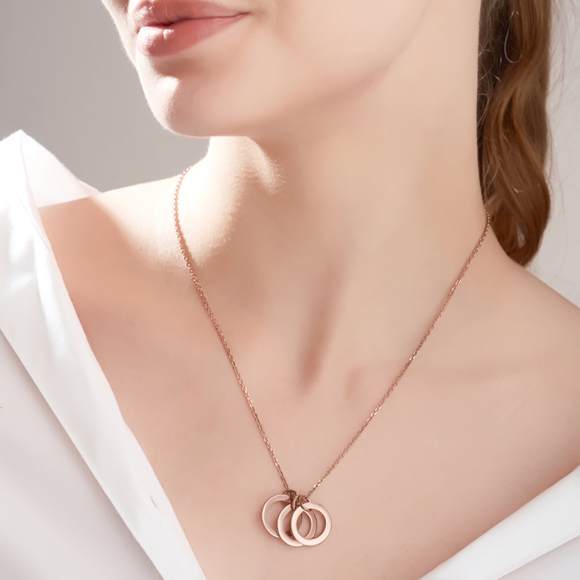 Mysha Personalized Triple Ring Of Love Pendant