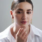 Mysha Sterling And Gold Plate Links Of Love Earrings