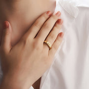 Mysha Gold Plate Classic Engravable Ring