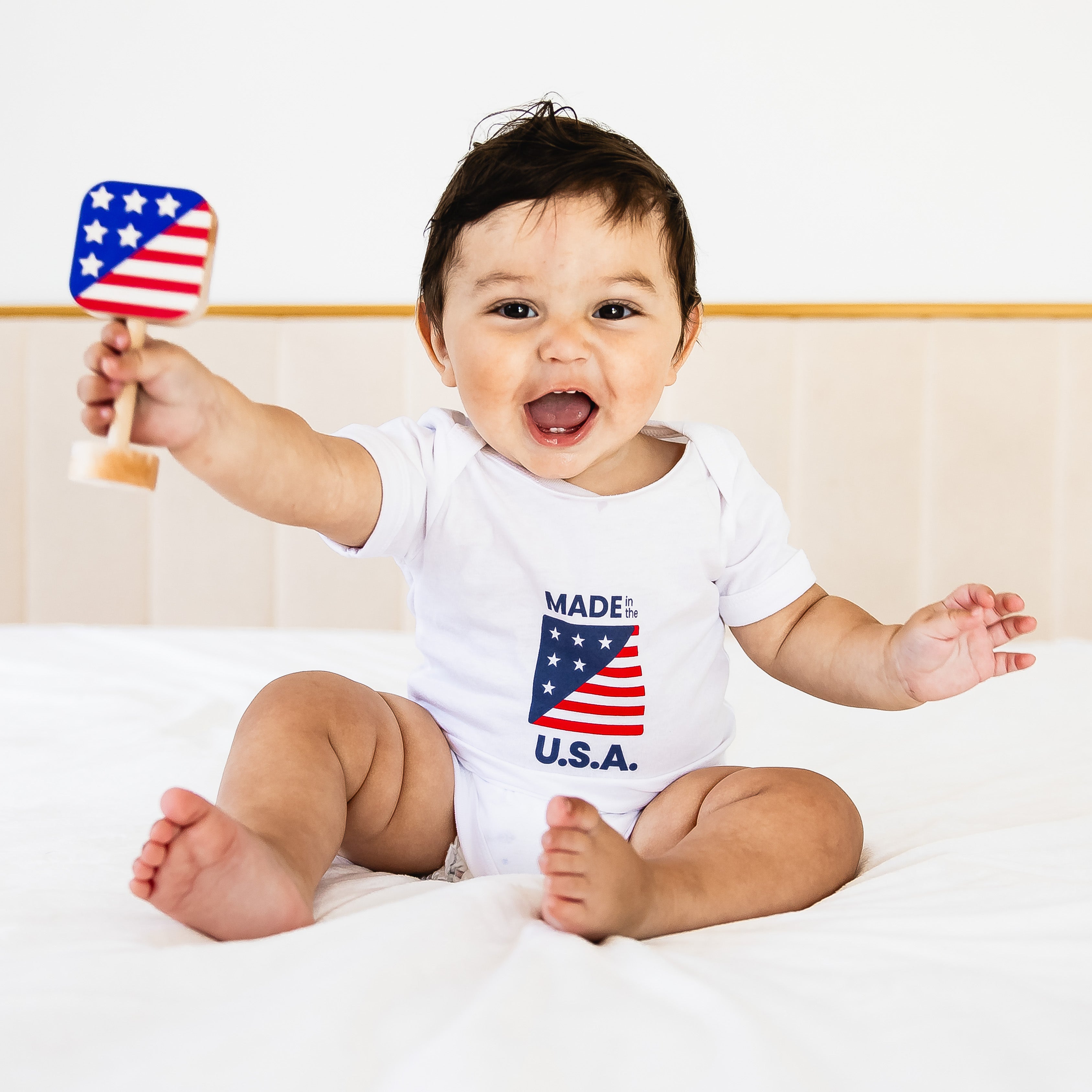 Grasp & Giggle Flag Rattle | Made In The Usa 🇺🇸