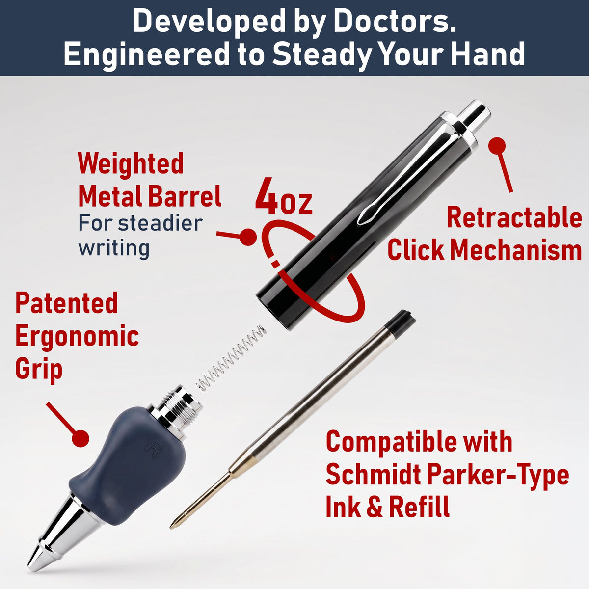 Heavyweight Ball Pen With The Pencil Grip
