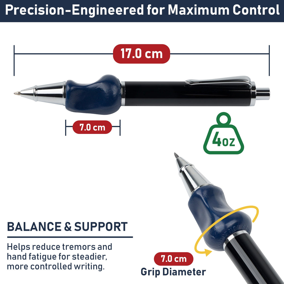 Heavyweight Ball Pen With The Pencil Grip