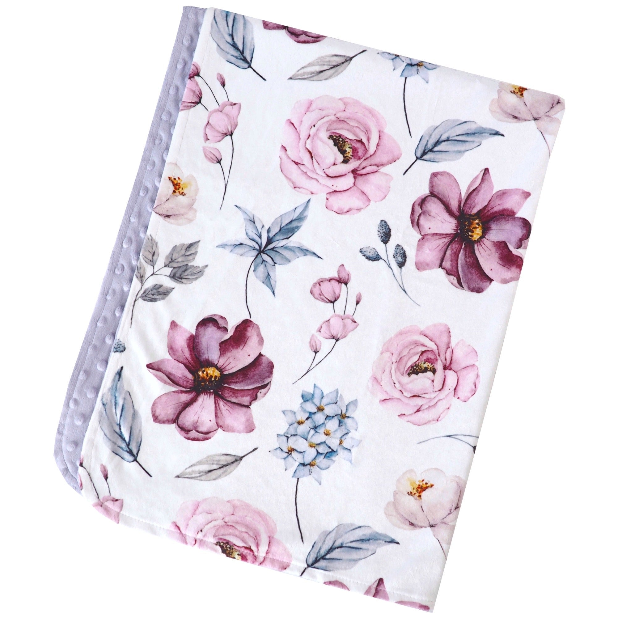 Minky Baby Blanket Vintage Floral