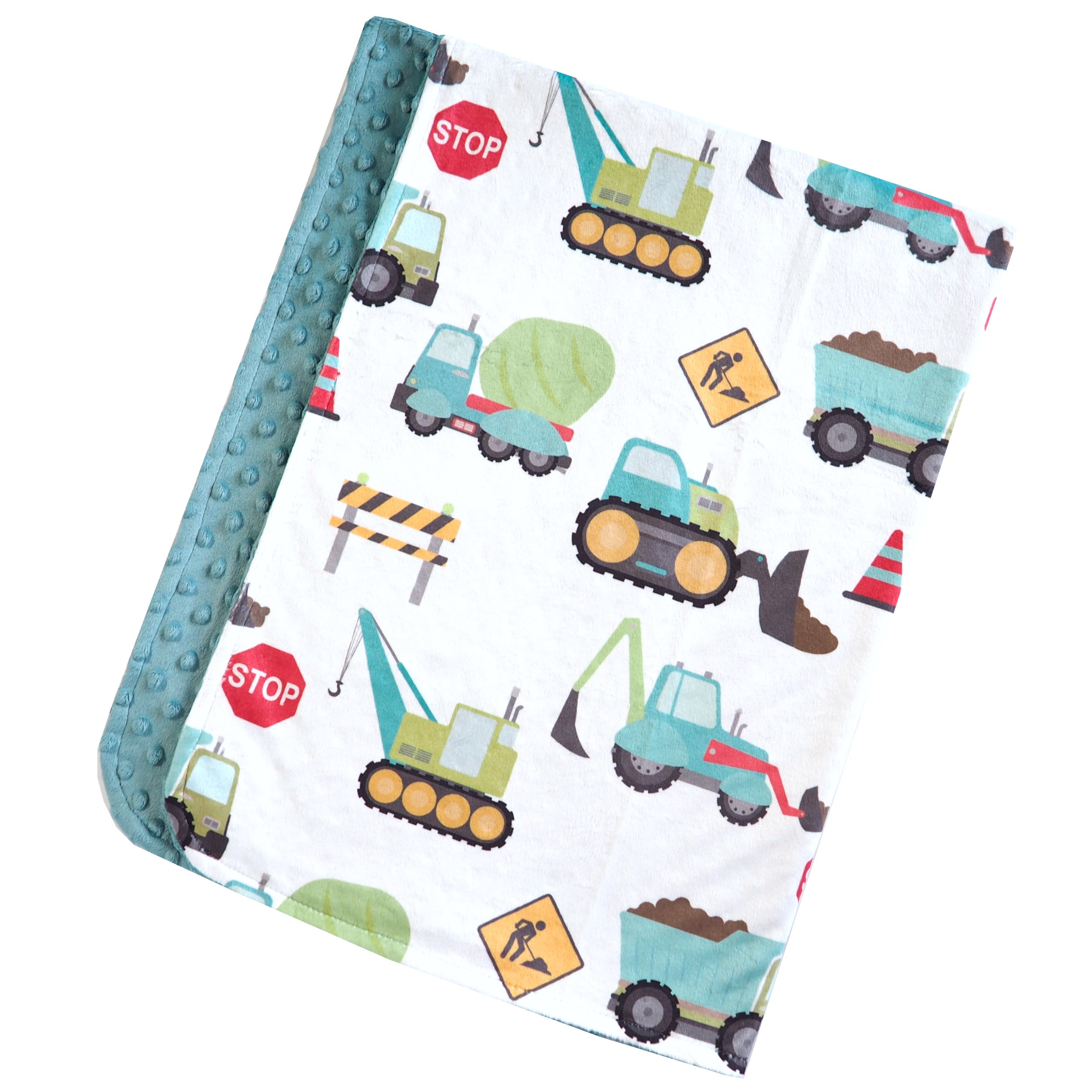 Construction Trucks Minky Baby Blanket