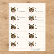 Maine Coon Purrfectly Yours Gift Tag Sticker Sheet
