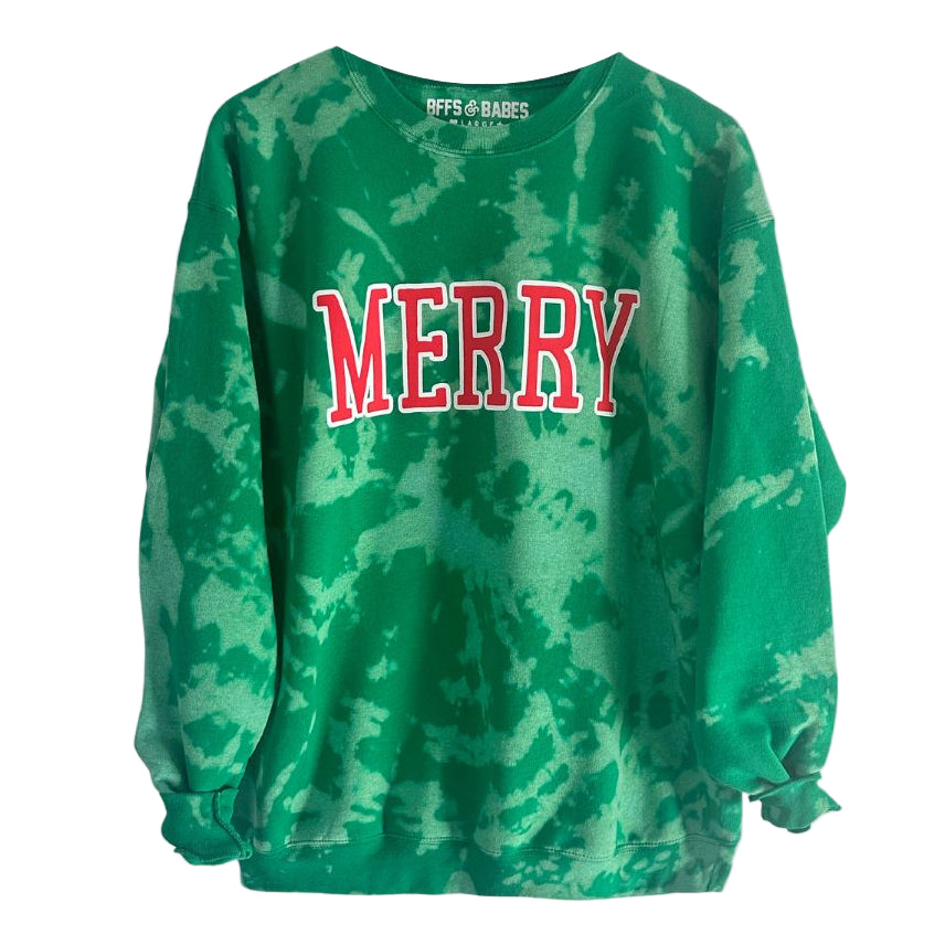 Merry ♡ Adult Tie-dye Sweatshirt With Merry Print